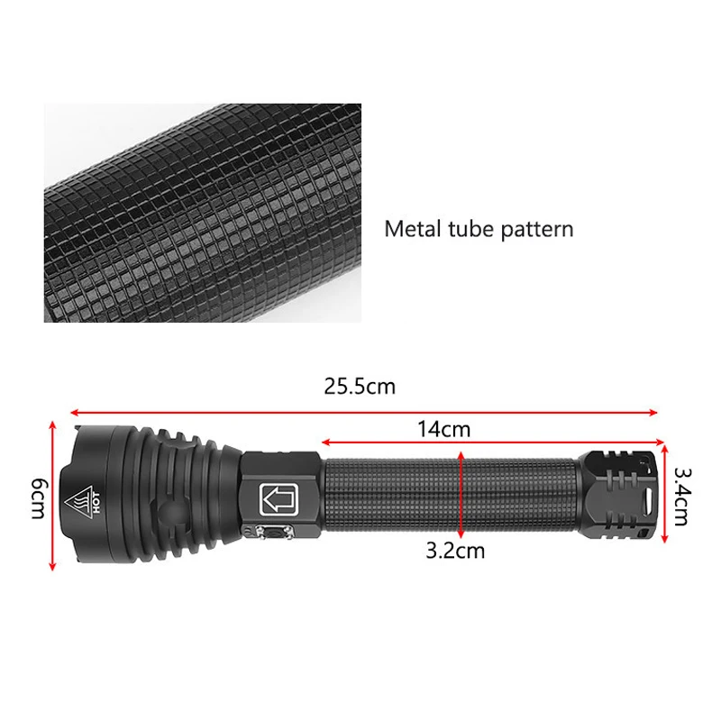 XHP90 2500 люменов водонепроницаемый масштабируемый светодиодный светильник-вспышка USB перезаряжаемый тактический походный охотничий фонарь светильник+ 2*26650+ USB зарядное устройство