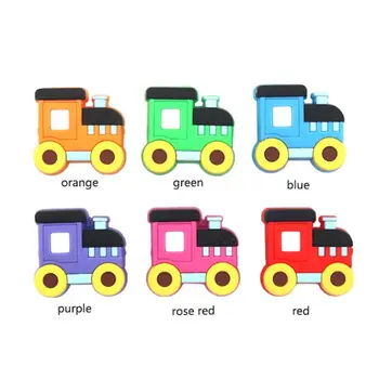 

5pc Mini Bus Teether Silicone Beads For Pacifier Clips DIY Teething Toys Silicone Baby Teether