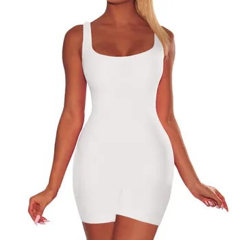 

Jaycosin 2020 New Women Sleeveless U-neck Solid Bodycon Playsuit One-piece Clubwear Sport Short Jumpsuit Romper Leotard Trousers