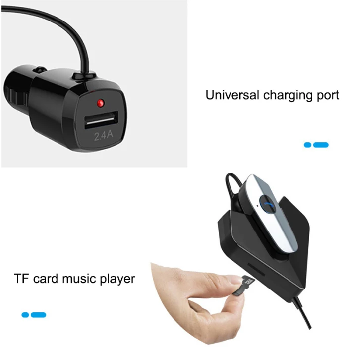 Fm-передатчик Bluetooth V5.0 Handsfree USB Автомобильное зарядное устройство MP3-плеер с наушником NC99