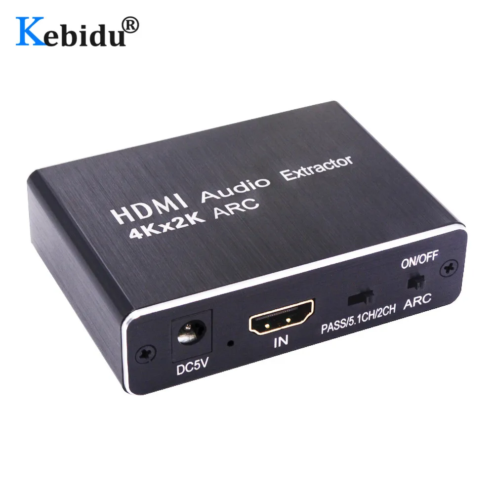 4K x 2K HDMI ARC Extractor PASS 2/5.1 Channels ARC HDMI Audio Extractor Splitter HDMI To Audio Extractor Optical TOSLINK SPDIF