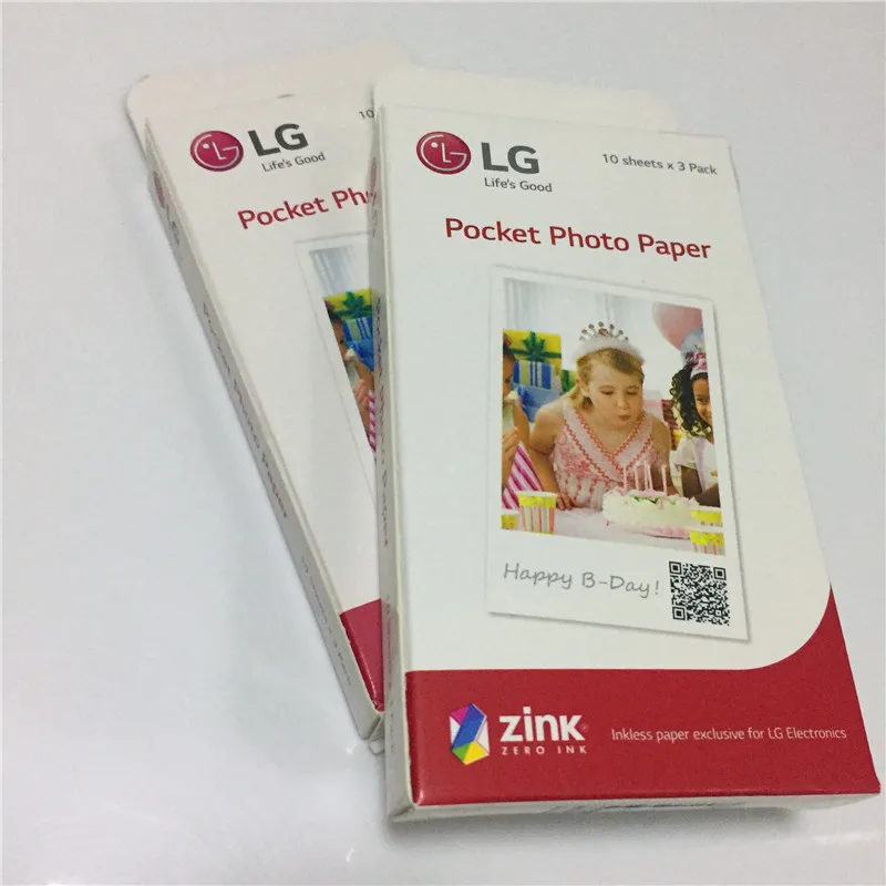 Original sales 30 60 sheets photographic Zink PS2203 Smart Mobile Printer for LG PD269 PD251 PD261 PD233 PD239 photo Papers afbeelding
