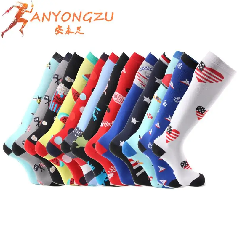 

1pair compression socks for men and women suitable running nurse air travel enhance endurance to perform the length illusion