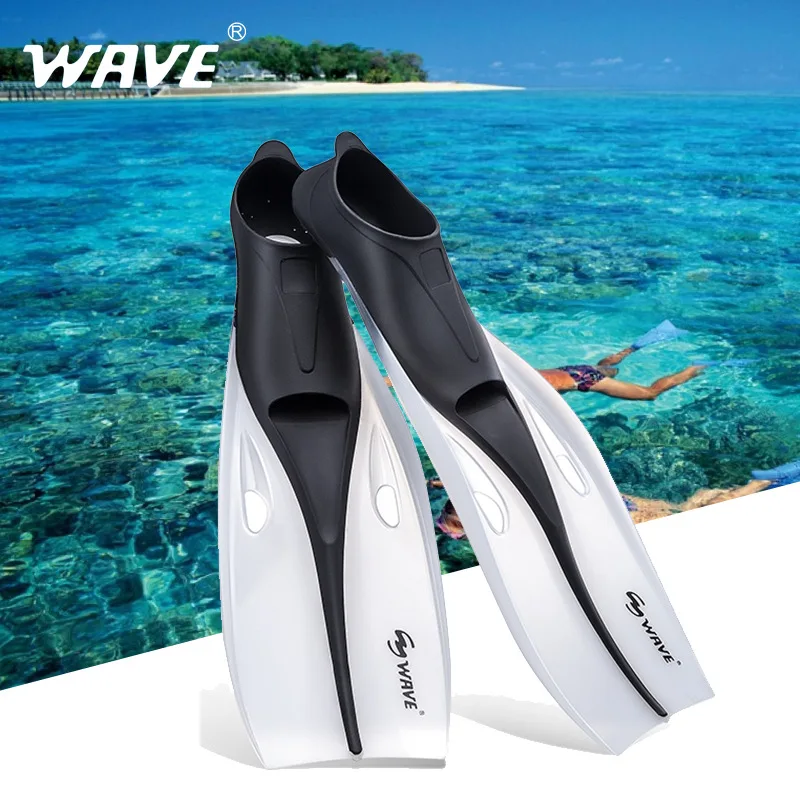 

TaoBo Brand WAVE Snorkeling Professional Long Flippers 58CM Men Women Scuba Diving Fins TPR Non-slip POM Swimming Fins Foot Fins