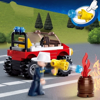

58pcs New City Rescue Emergency Terrain Fire Truck Classic Building Blocks Sets Bricks Educational Toys For Kids Children Gifts