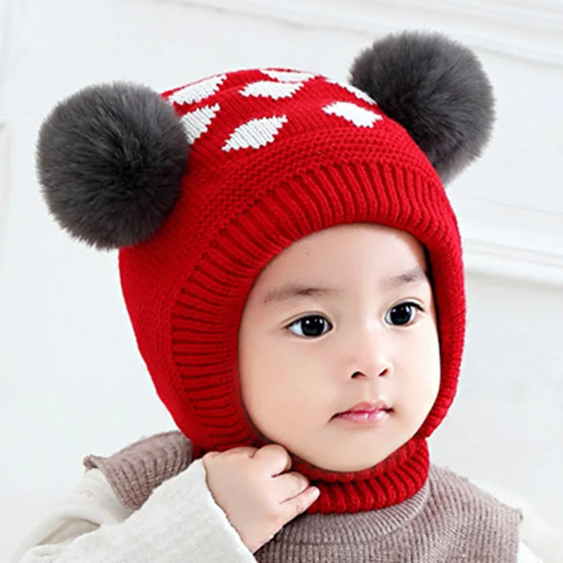 Baby Hats Autumn And Winter Warm All-in-one Hats For Men And Women Baby Hats 6-36 Months Children's Woolen Cap Ear Caps Sombrero baby accessories bag	 Baby Accessories