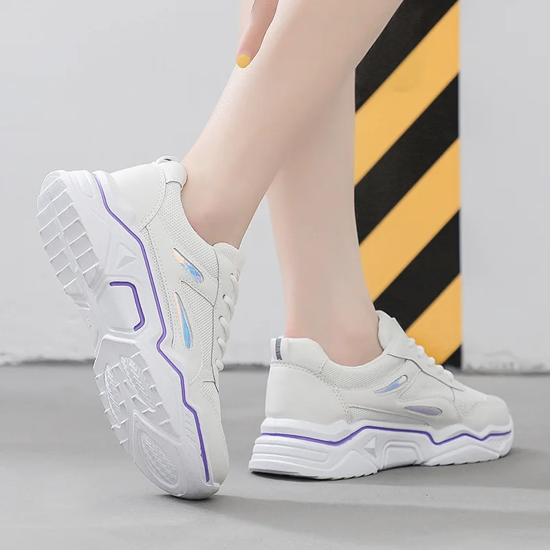 Модные женские кроссовки для бега, визуально увеличивающие рост, дышащие кроссовки Harajuku, амортизация, Спортивная повседневная обувь для фитнеса