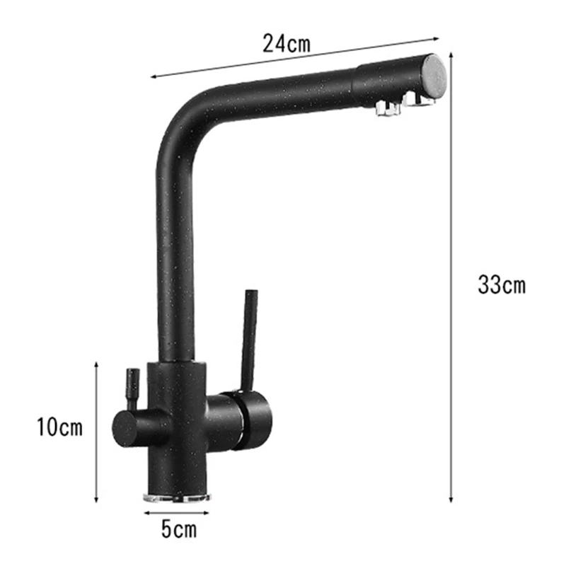 

Kitchen Sink Faucet Mixer Seven Letter Design 360 Degree Rotation Water Purification Tap Dual Handle