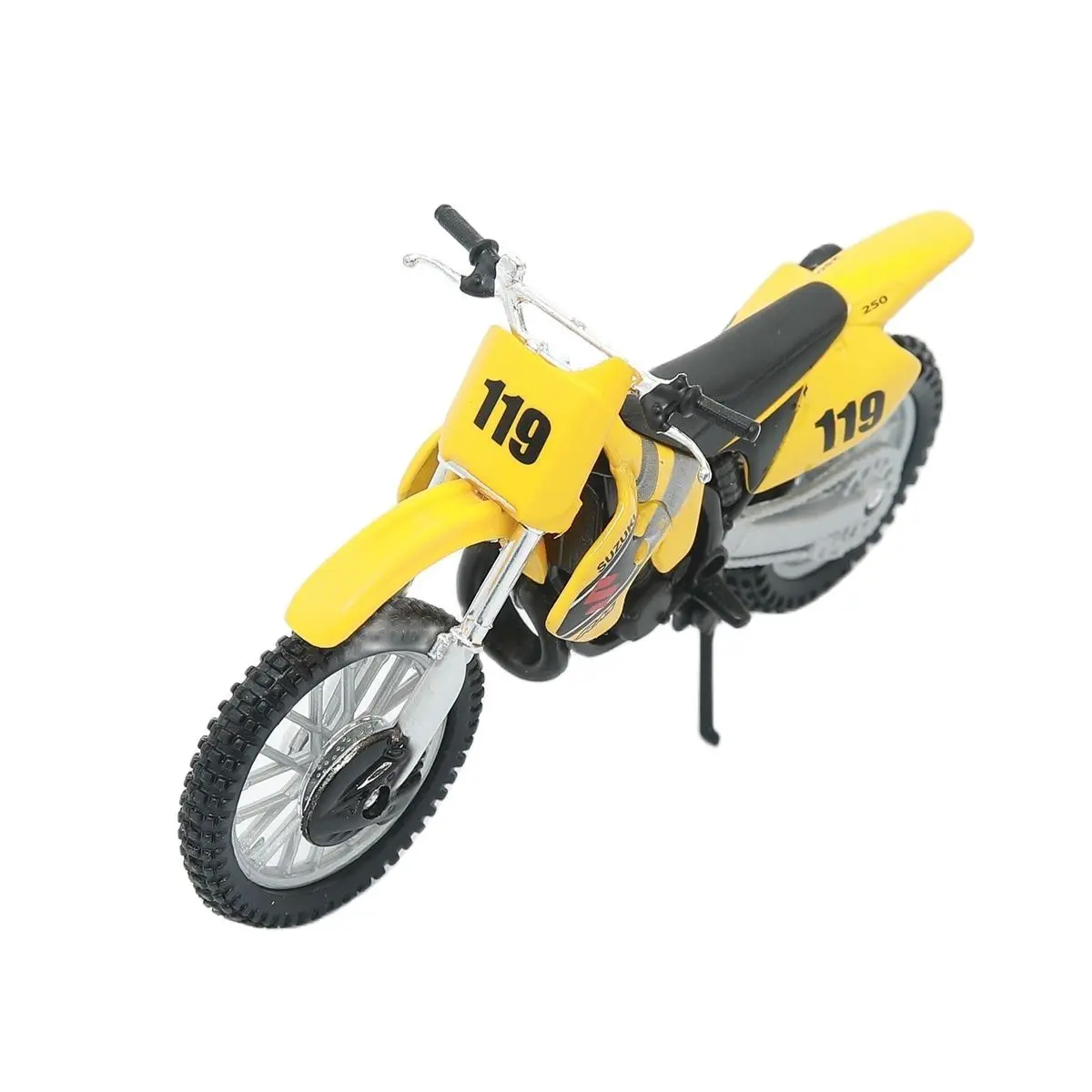 Modelo de motocicleta 1:18 Suzuki RM 250 amarillo de maisto 