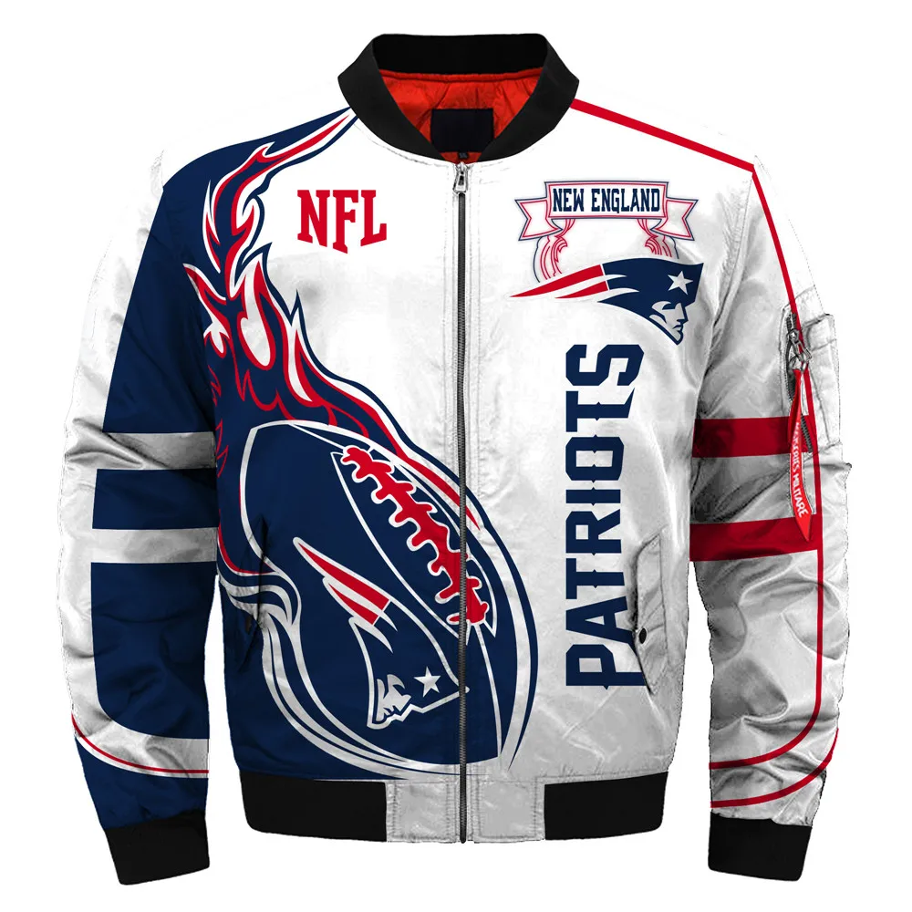 New England Patriots bomber jacket Fashion men's winter coat - Цвет: 40044