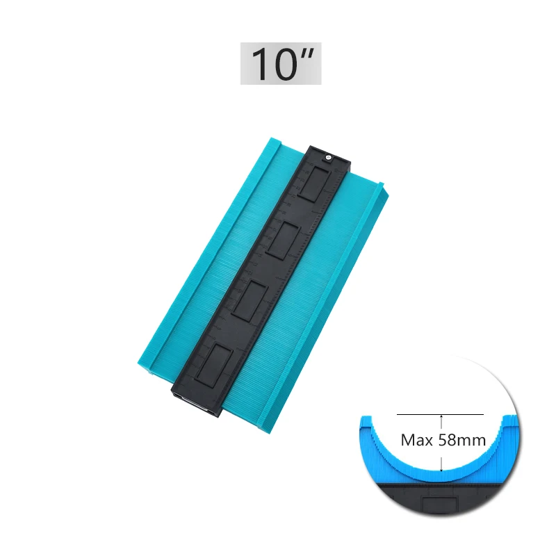 10inch-Green-58mm 1" /20" контурный датчик абс-профиль линейка расширение контур Дубликатор датчик для плитки ламината кромки - Color: 10inch-Green-58mm