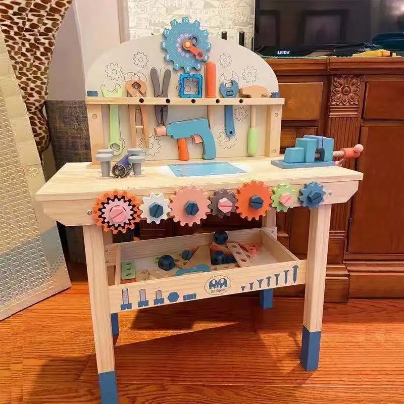 몬테소리 장난감 너트 DIY 나무 분해 나사, 어린이 다기능 수리 도구 세트, 나무 장난감, 다기능 도구 책상