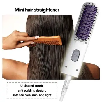 

25W Electric U-shaped Hair Straightener Comb Anti Scalding Smooth Hair Brush Anion Women Hair Care Styling Tools