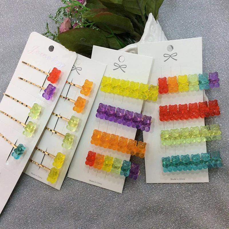 Ручная работа макароны милые 6 цветов Джуди прозрачные Мультяшные заколки с