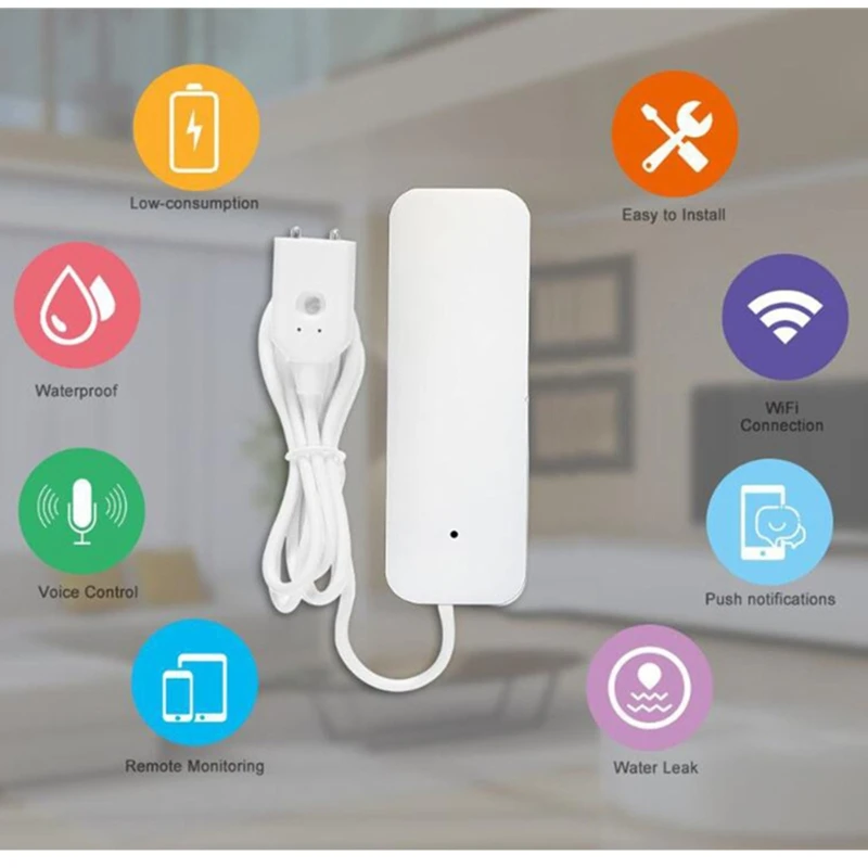 

Smart Wifi Water Leak Sensor Detector Alarm Compatible With Smart life Valve