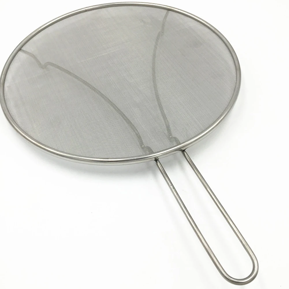 Portable For Frying Pan Stainless Steel Grease Guard Oil Splash Resist Kitchen Supplies Splatter Screen Multifunctional