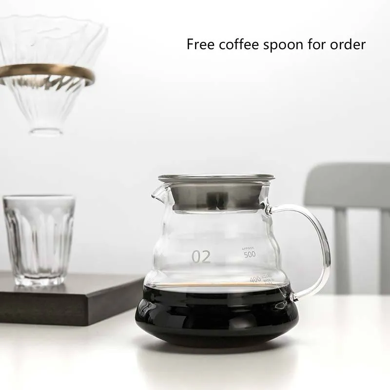 Утолщенный термостойкий стеклянный фильтр для кофе V60 Cofee Cloud Pot простой ручной