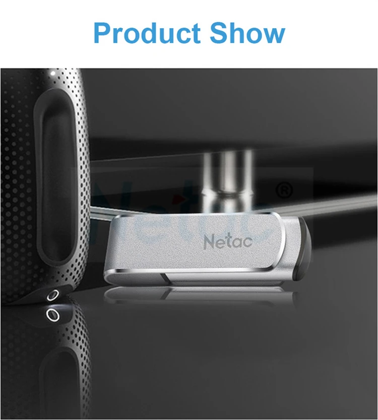 Флеш-накопитель Netac U388 USB3.0, серебристый металл, 16 ГБ, 32 ГБ, 64 ГБ, 128 ГБ, USB флеш-накопитель, вращающийся на 360 градусов, u-диск