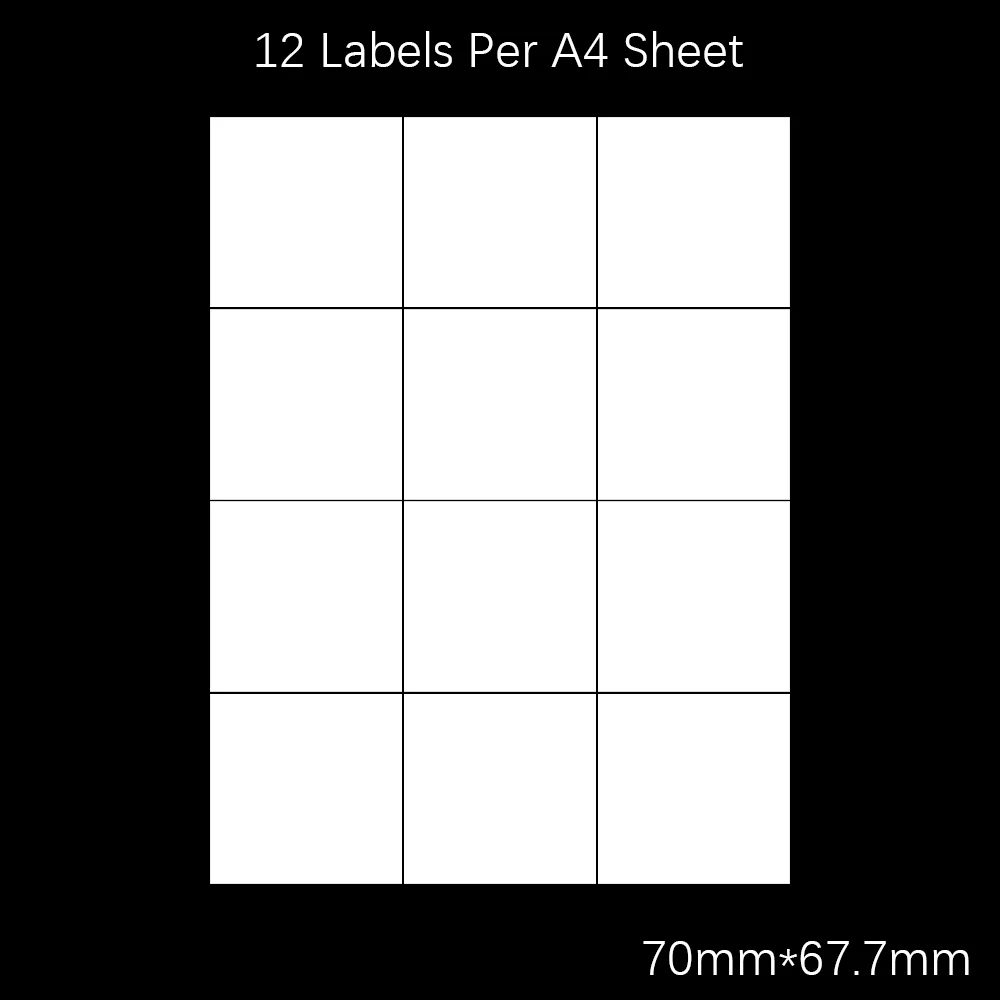 1 лист адресные Этикетки Белые Листы А4 липкие самоклеющиеся наклейки разделяющая бумага для струйных/лазерных принтеров канцелярские принадлежности