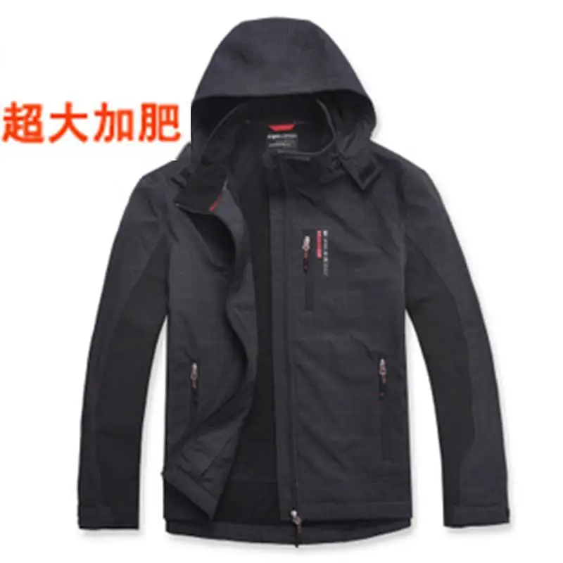 

European Version of the Extra Large Jacket Men's Plus-sized Fat Raincoat Jacket Coat Middle-aged Daddy Clothes Hooded Jacket Car