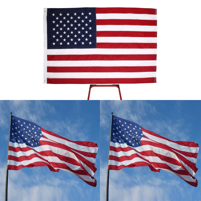 5'x8' американский флаг США нейлон вышитые звезды пришитые полосы