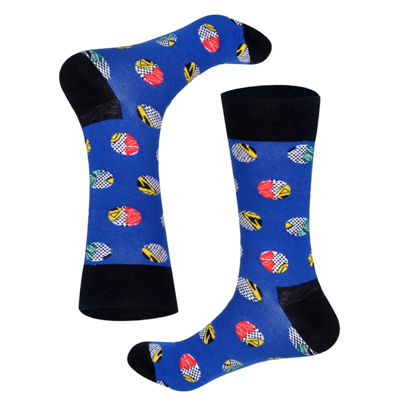 BlueBlack Heel LIONZONE бренд Осенние новые зимние носки мужские модные носки в стиле хип-хоп 28 цветов цветные хлопковые носки с изображением животных и цветов - Цвет: BlueBlack Heel