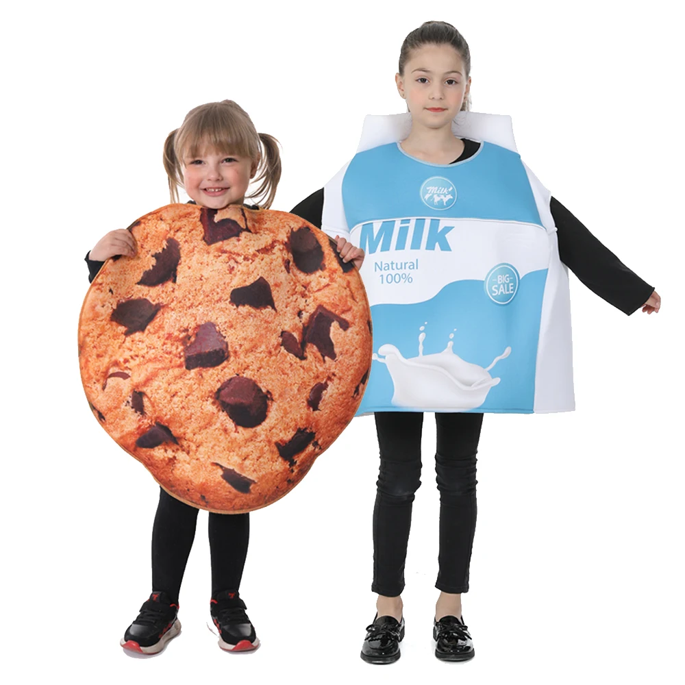 Eraspooky Funny Food Milk Cookies Cosplay Halloween Costumes For Adult Women Kids  Christmas Party Group Family Matching Outfits