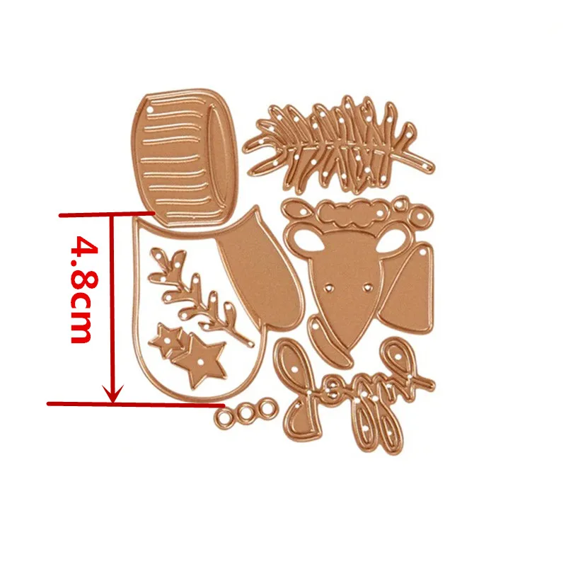 Рождественские перчатки мышь шалфей буквы металлические Вырубные штампы для DIY скрапбукинга альбом тиснение бумажные карты вырубки