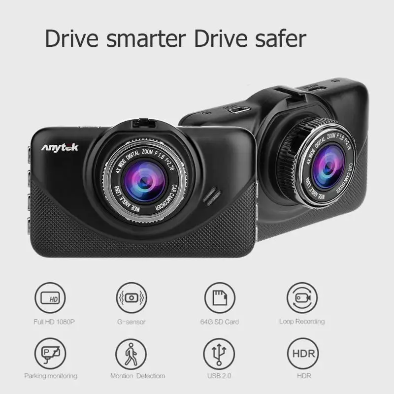 Anytek K18+ 3.0in 1080P FHD Автомобильный видеорегистратор камера видео рекордер HDR ночного видения видеорегистратор dvr/dash камера высокое качество Новинка
