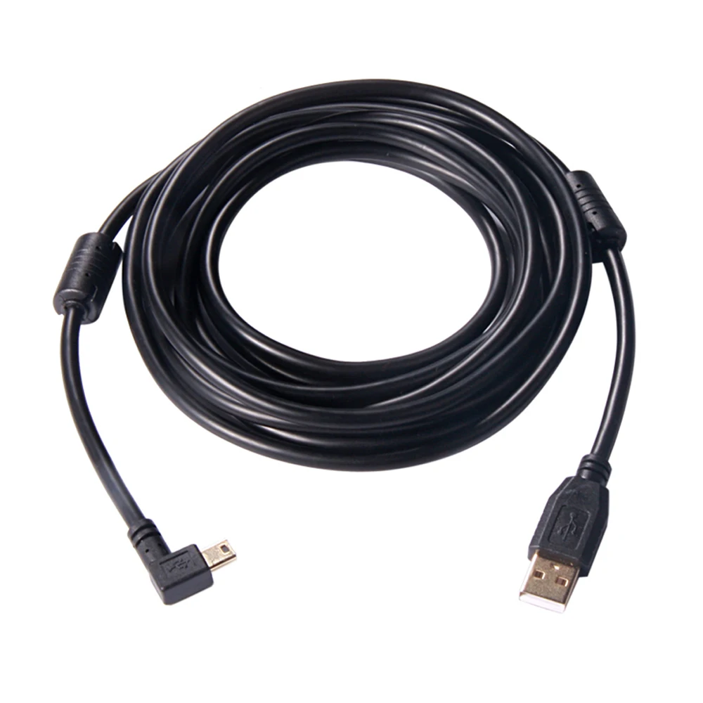 미니 USB 케이블 고속 충전 및 데이터 전송 연장 케이블, 디지털 카메라 MP3 MP4 PC용, 1.5M, 2M, 3 M, 5M, 10M, 20M, 90 도, 5 핀