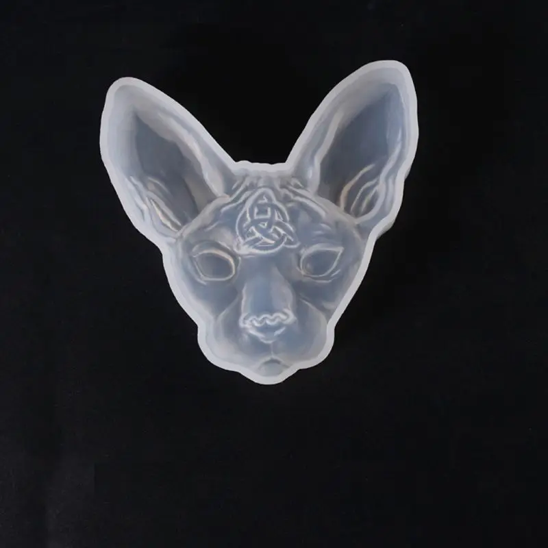 Hairless Sphinx Cat Head Pendant Resin Mold Lord Bilus Figure Mold Jewelry Tools