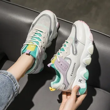 

Fashion Sneakers Women Shoes Platform Sneaker Female Mesh Comfortable Vulcanized Shoes INS Ulzzang Casual Shoes Woman 2020