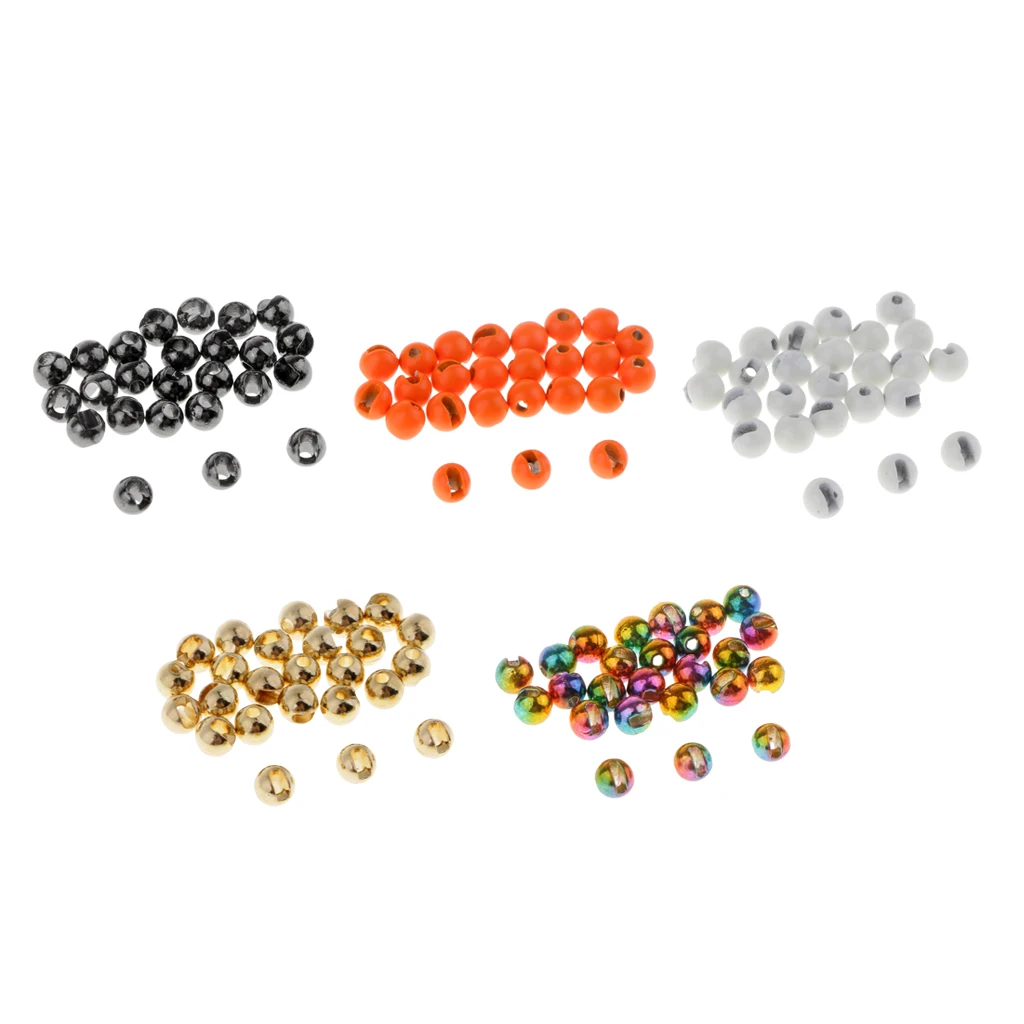 

25pcs Slotted Tungsten Beads Heavy Nymph Bugs Head Beads Fly Tying Materials
