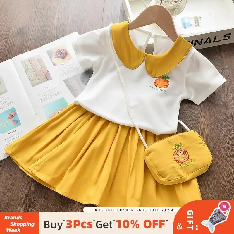 Bear Leader/комплекты одежды для девочек Новинка 2020 года Модная белая футболка и штаны