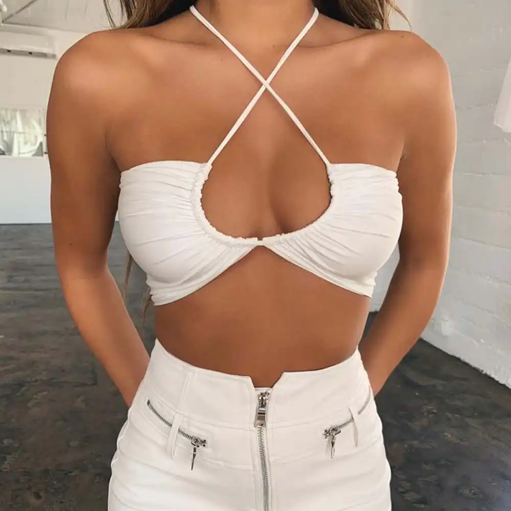 Halter Sexy Tops Sleeveless 2021 Trendy 