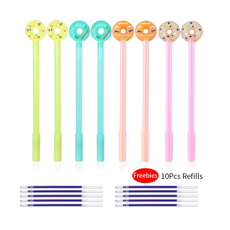 korean lollipop 8pcs 8 шт./компл. Творческий Созвездие ростки соломы животных гелевая ручка тонких листов Kawai черная кошка фрукты динозавров Свинья морковь синий Цветной школьная вещь - Цвет: korean lollipop 8pcs