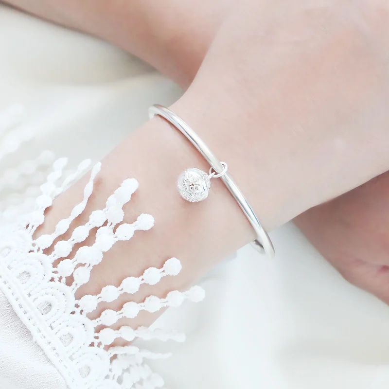 

Fashion Ladies Silver Bracelet Open Bracelet Women's Sterling Silver Hollow Silver Bracelet Women's 999 Sterling Silver Bracelet