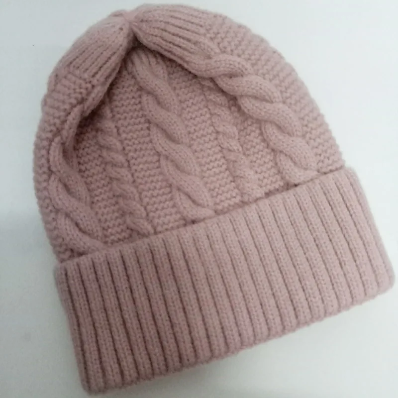 MAXSITI U зима ретро skullies ручной крест hawse вязаная шерстяная шапка женская мода теплая шапка - Цвет: Розовый
