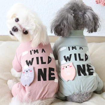

Letters Cotton Pet Dog Clothes Winter Warm Dog Bathrobe Jumpsuits Dog Pajamas Thick Coats Clothing For Dogs Cat Yorkie Maltese