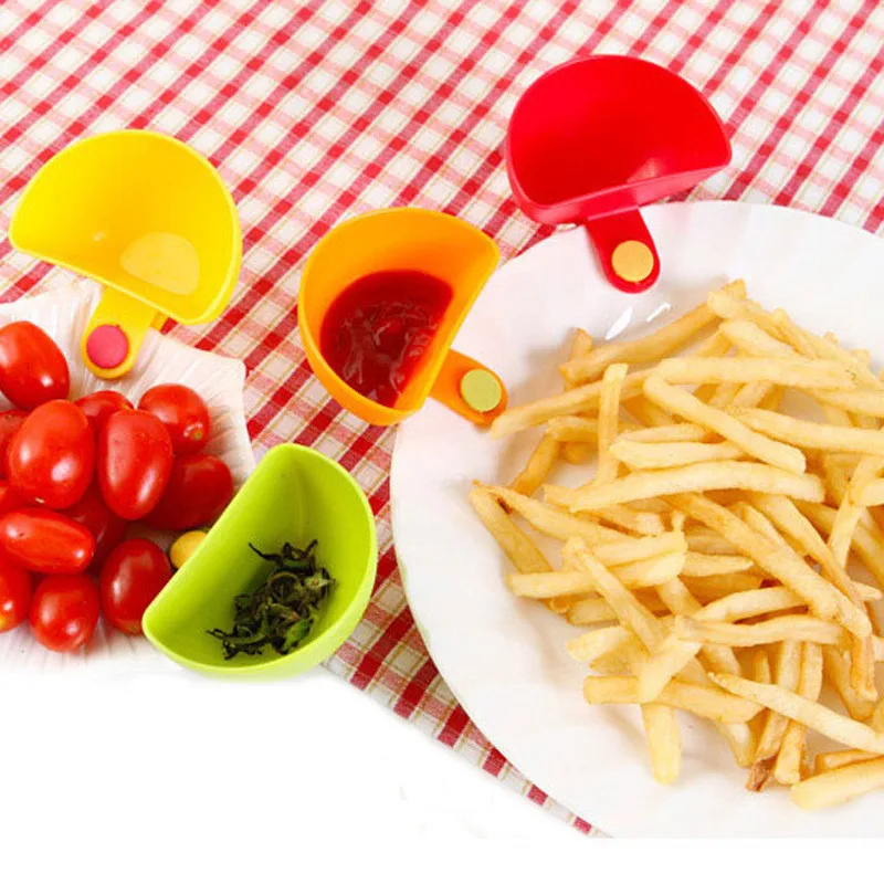 

Colorful Plate Spices Dish Clip Multipurpose Clamp Meal Bowl Disc Seasoning Sugar Salad Tomato paste Sauce Dishes Small Clip