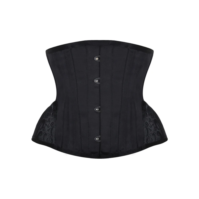 

Waist Trainer Underbust Corset Curved Hem Embroidery Corset Steampunk Gothic Corselet Abdomen Slimming Bustier Short Torso Belts