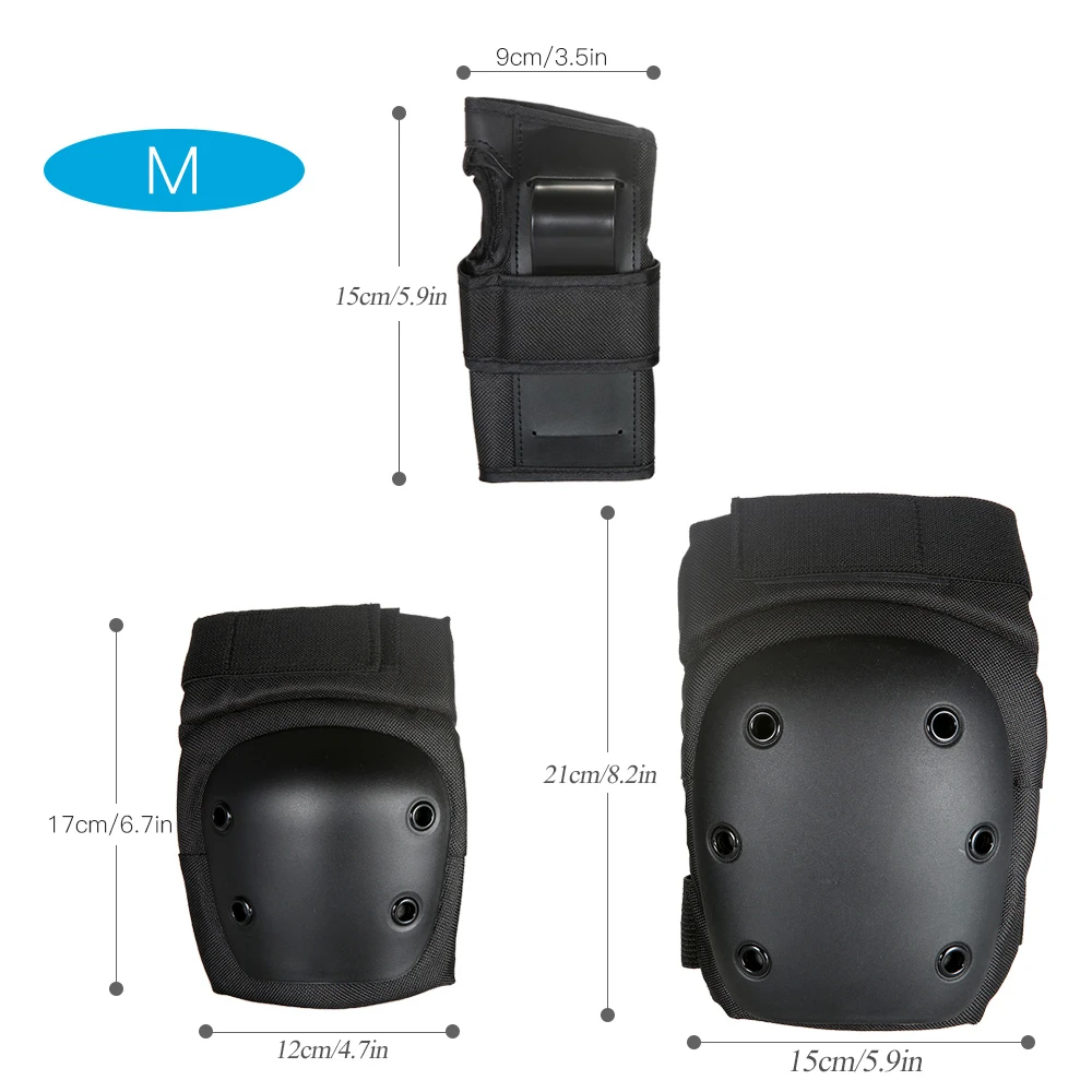 Lixada 6PCS Brace Elbow Knee Pads Cycling Roller Skating Skateboard Elbow Knee Wrist Safety Protection Guard Pads Set