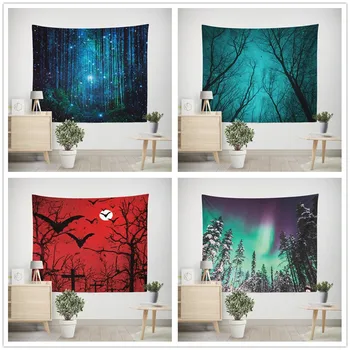 

Forest scenic Tapestry Indian Mandala Wall Hanging Tapestries Bedspread Yoga Mat Beach Towel Table Picnic Cloth Blanket