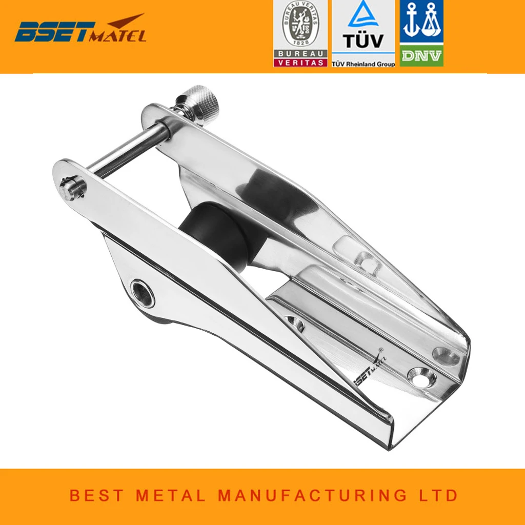 Stainless Steel 316 Heavy Bow Anchor Roller Fixed Anchor Fairlead Marine Boat Docking Nylon Roller Spring Loaded Pin Prevent