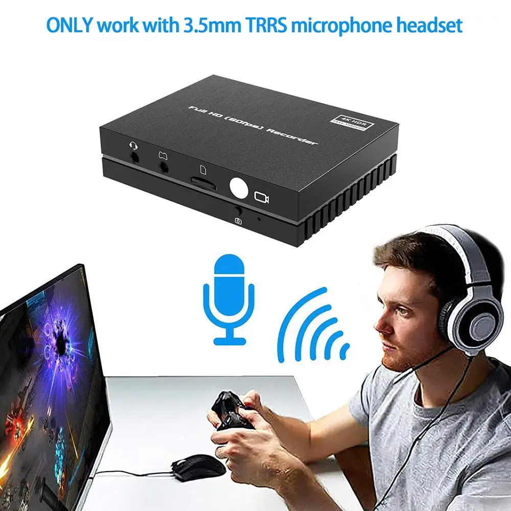 Y & H HDMI видеозахват 4K HDR автономная запись видео на карту Micro SD вечевечерние НКИ чат