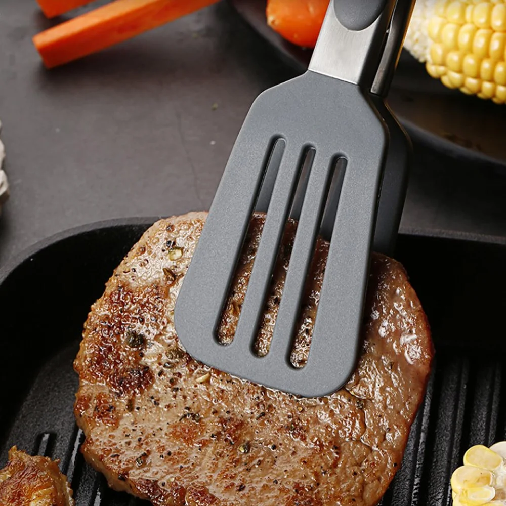 Stainless Steel Silicone Tips Tongs Kitchen Non-Stick Barbecue Steak Clip Cooking Tong Accessories | Дом и сад