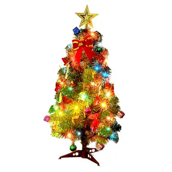 

Besegad 60cm Mini Desktop Christmas Tree with LED String Lights 23PCS Ornaments for Home Office Shop Xmas Party Decoration