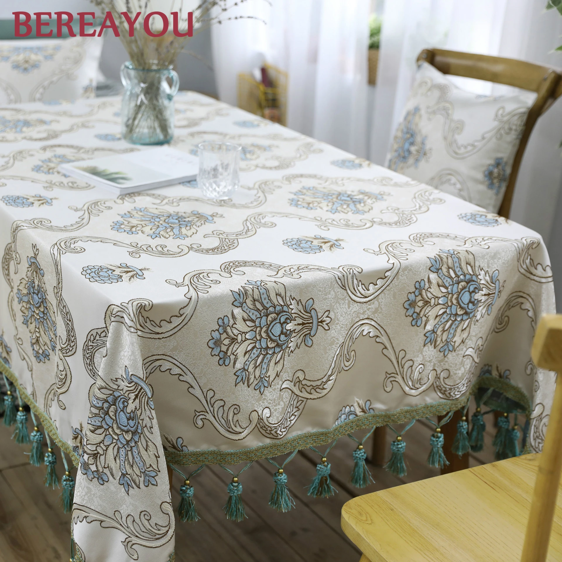 Европейская скатерть с кисточками ретро кружевная обеденный стол Декор для дома