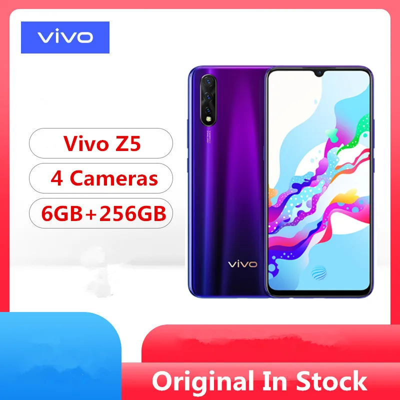 Новая модель Vivo Z5 Смартфон Snapdragon 712 Android 9,0 6,3" 2340x1080 6 ГБ ОЗУ 256 Гб ПЗУ Мп+ Мп