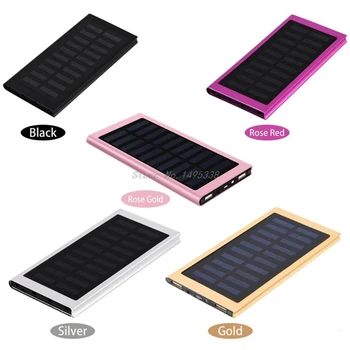 

Mobile Phone Power Bank Caase 10000mAh Dual USB Portable Fast Charge Solar Mobile Power Bank Metal Case DIY Kit (No Battery)